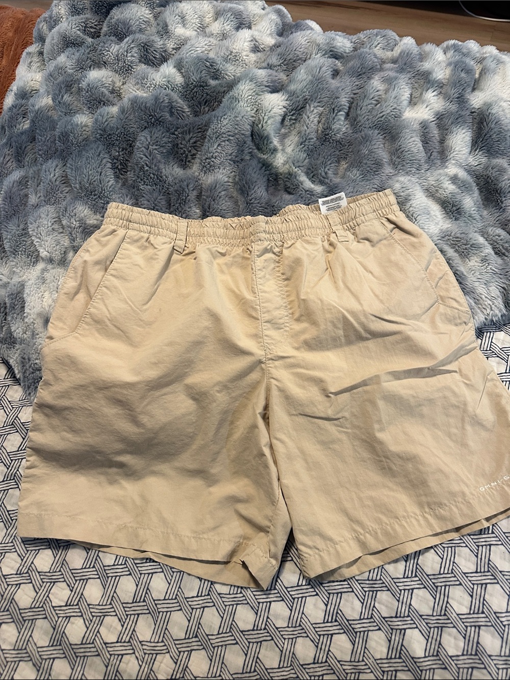 Columbia Beige Elastic-Waist Kids' Swim Shorts